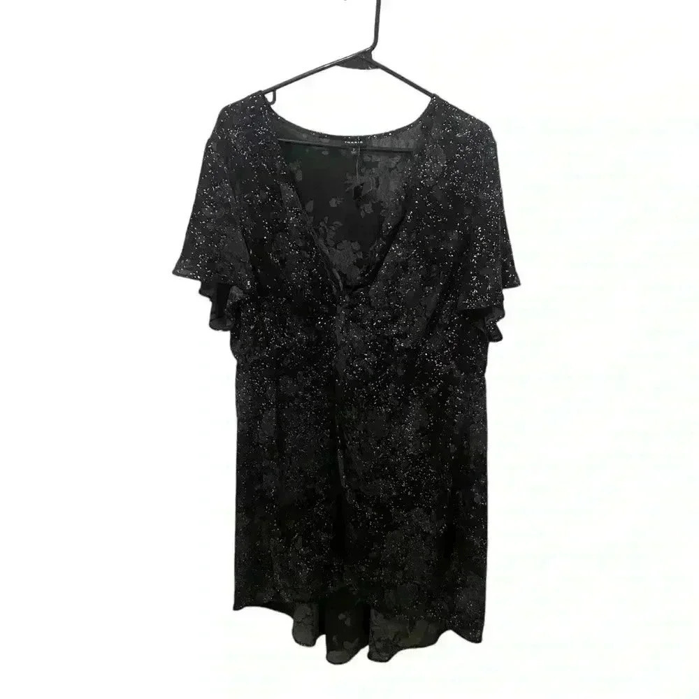 Torrid Georgette Twist Front Flutter Sleeve Blouse